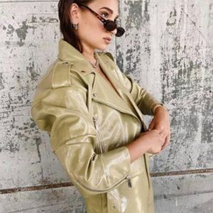 Danielle Bernstein Faux Leather Moto Jacket